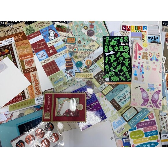 Scrapbook Stickers Embellishments HUGE Lot Craft Supplies For Scrapbooking Cards - Picture 4 of 6